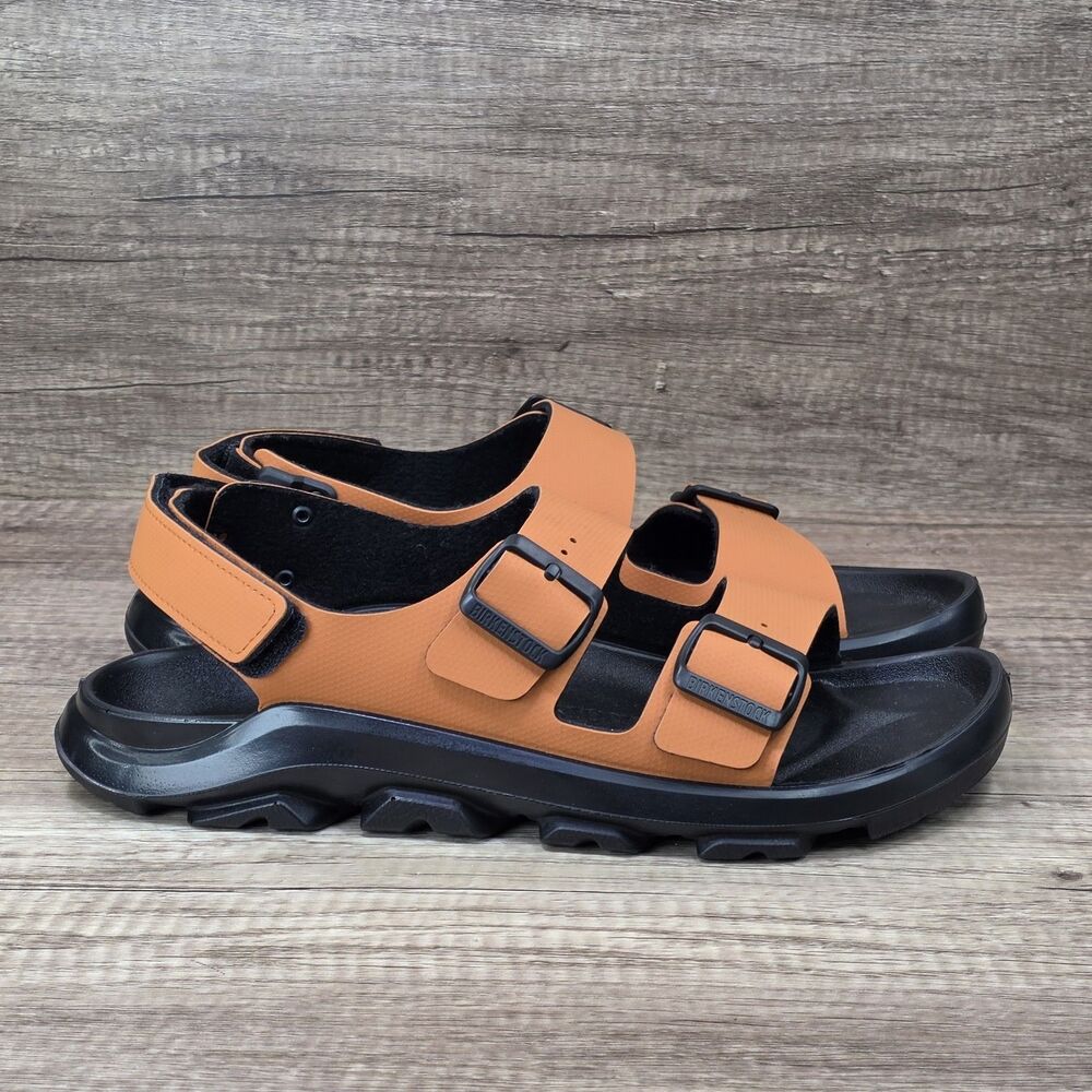 Birkenstock Mogami Terra Men's Size 9 Women's Size 11 Orange Black Sandals NEW